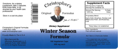 Christopher's Original Formulae Winter Season Formula, 100 Vegetarian Capsules