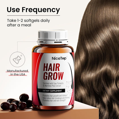 NiceTop Hair Growth Supplement for Women with Biotin & Saw Palmetto