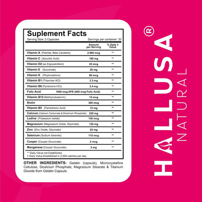 HallMultiWomen – Multivitamin for Women with Biotin, Zinc, Magnesium & B-Complex | 60 Capsules
