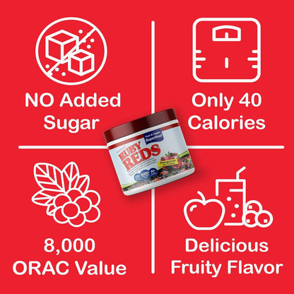 New Vitality Ruby Reds - Superfood Powder, 312 g (30 Servings)