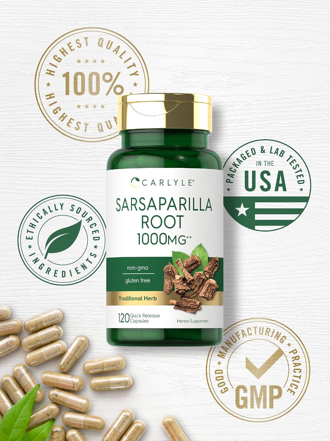 Carlyle Sarsaparilla Root Extract Supplement | 120 Capsules | Traditional Herbal Formula - görsel 5