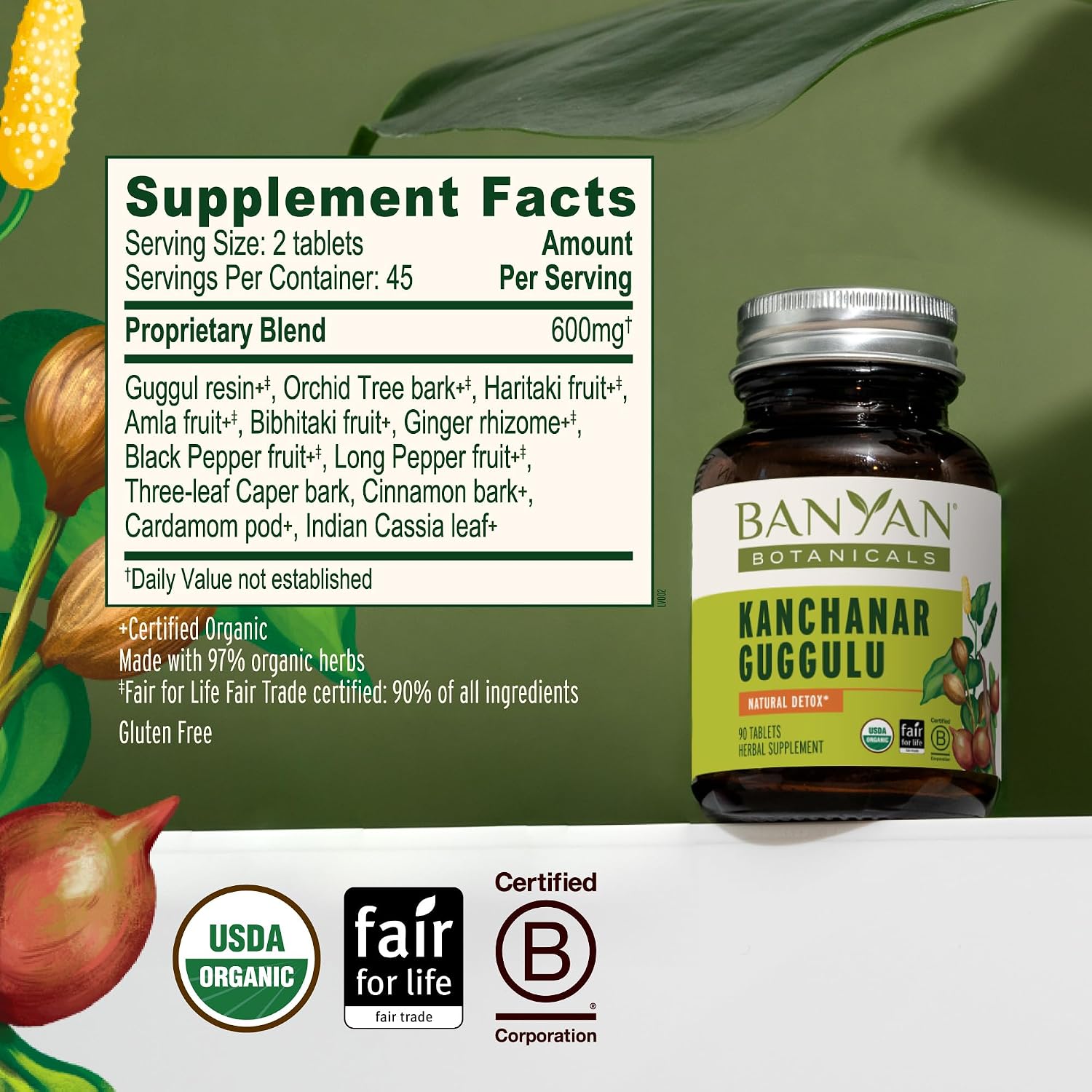 Banyan Botanicals Kanchanar Guggulu Tablets – Organic Lymphatic Supplement – 90 Tablets - görsel 5