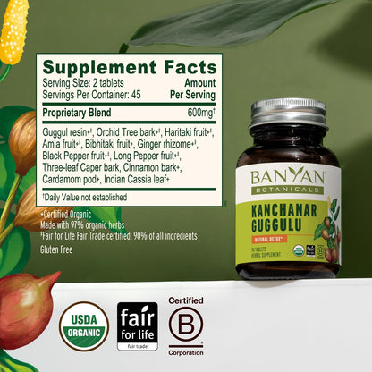 Banyan Botanicals Kanchanar Guggulu Tablets – Organic Lymphatic Supplement – 90 Tablets