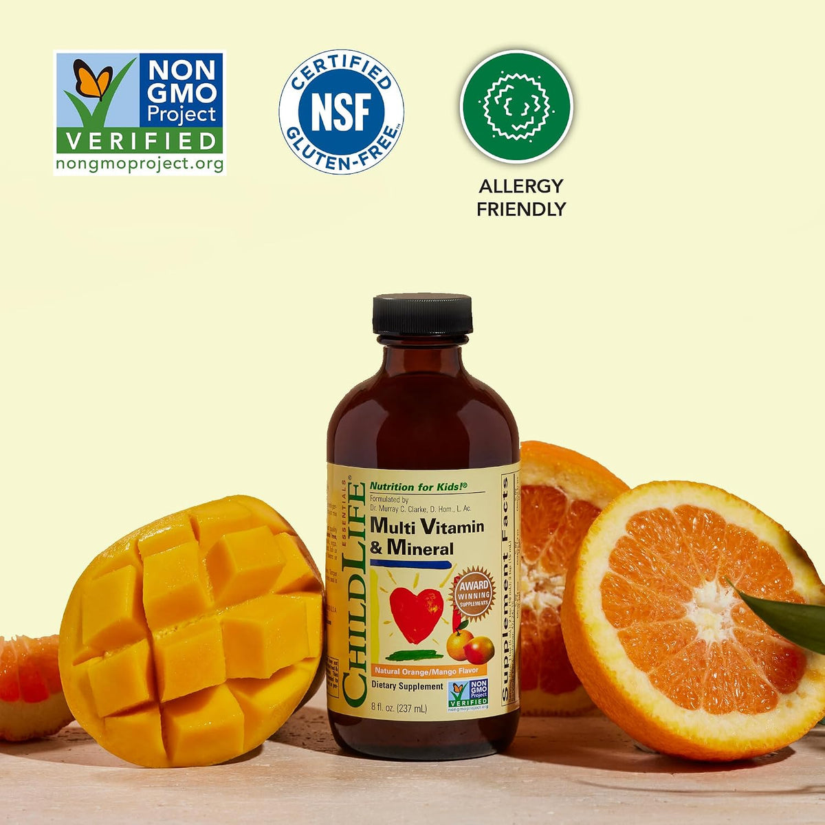 CHILDLIFE ESSENTIALS Kids Multivitamin & Mineral - Liquid Multivitamin for Children, Natural Orange & Mango Flavour, 237 ml (Pack of 2) - görsel 4