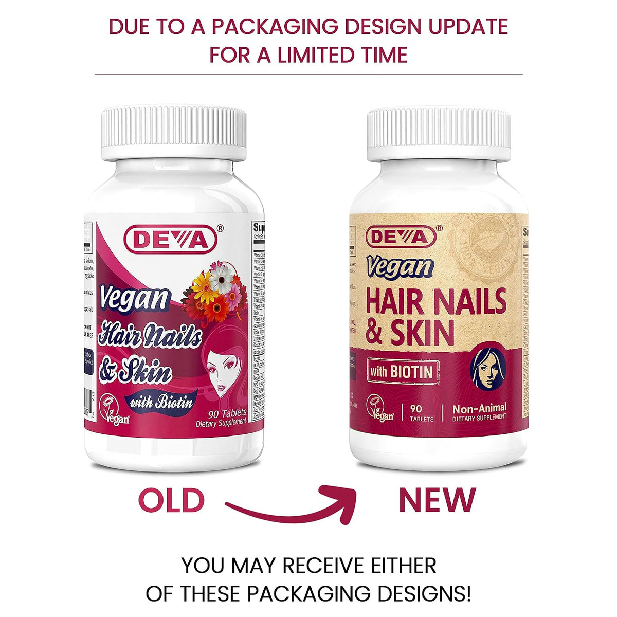 Deva Vegan Hair, Nails & Skin Supplement – 90 Tablets - görsel 2