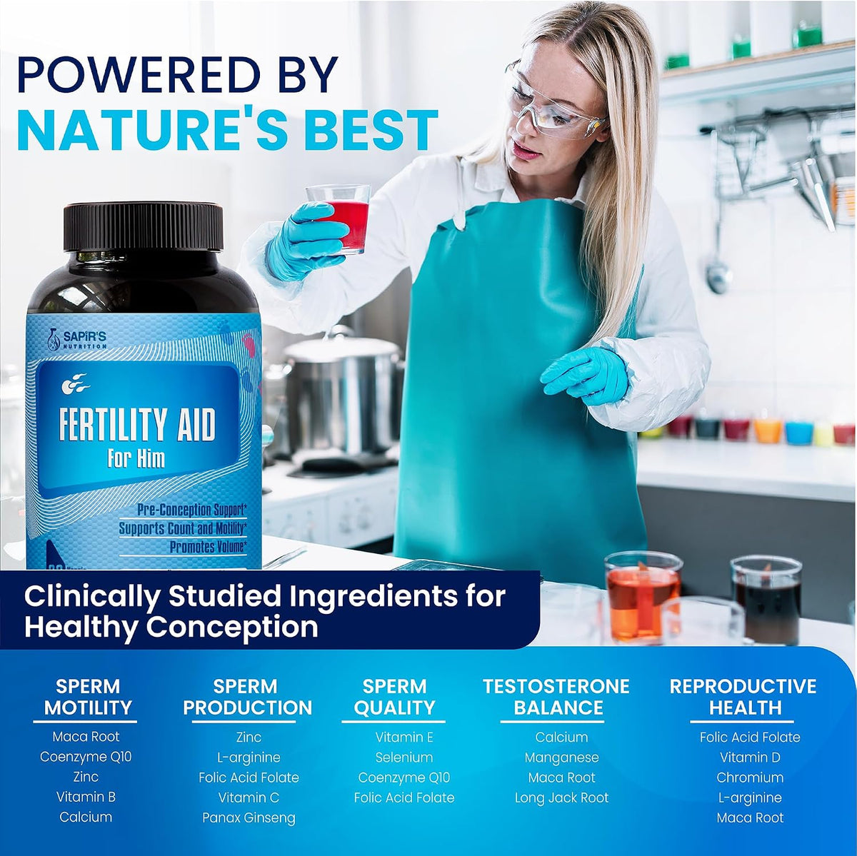 Semen Volume Booster & Male Fertility Supplement - Pre-Conception for Him, Sperm Health, Count, Motility & Strength with Maca, L-Arginine, Zinc, Folic Acid Prenatal Multivitamins - görsel 4