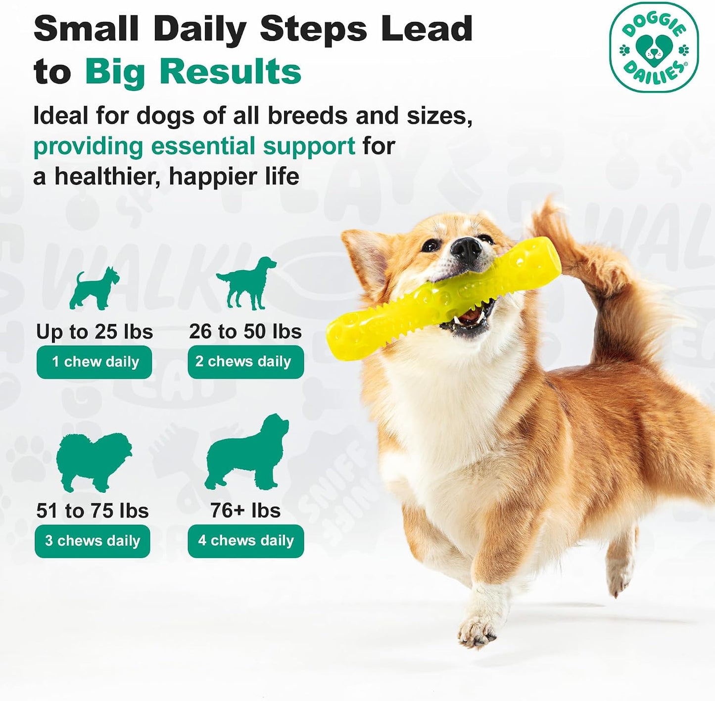 Doggie Dailies Skin & Coat Supplement for Dogs – Salmon Oil with Collagen, 225 Soft Chews - görsel 9