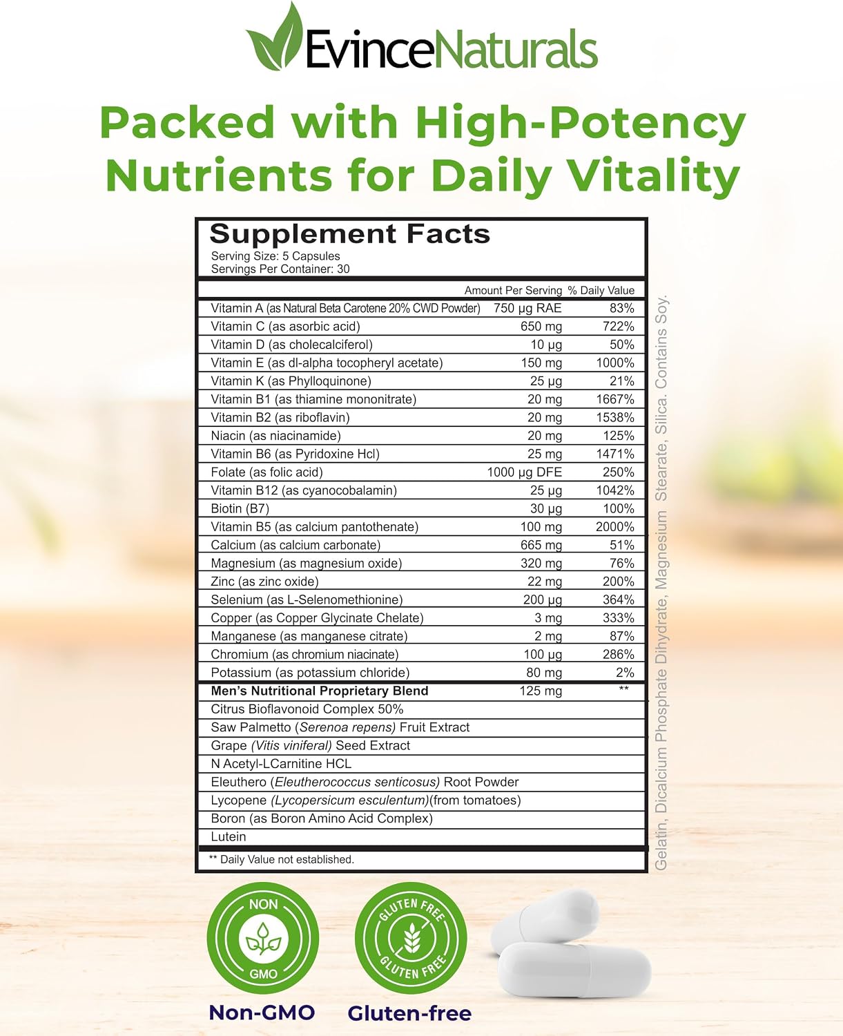 Evince Naturals Men's Daily Nutritional System Multivitamin - görsel 3