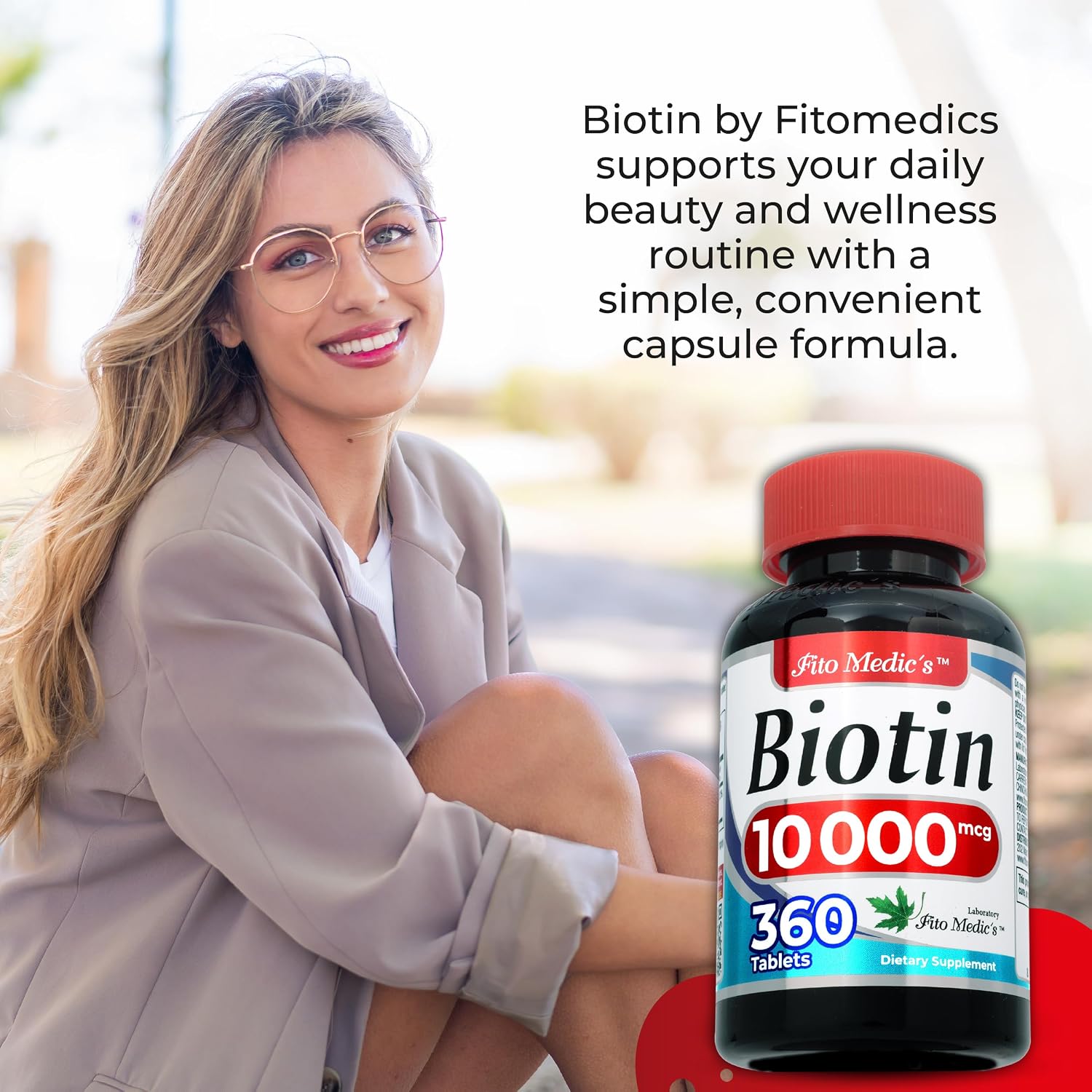 FITO MEDIC'S Lab Biotin 10000mcg - 360 Tablets (High Potency Supplement) - görsel 3