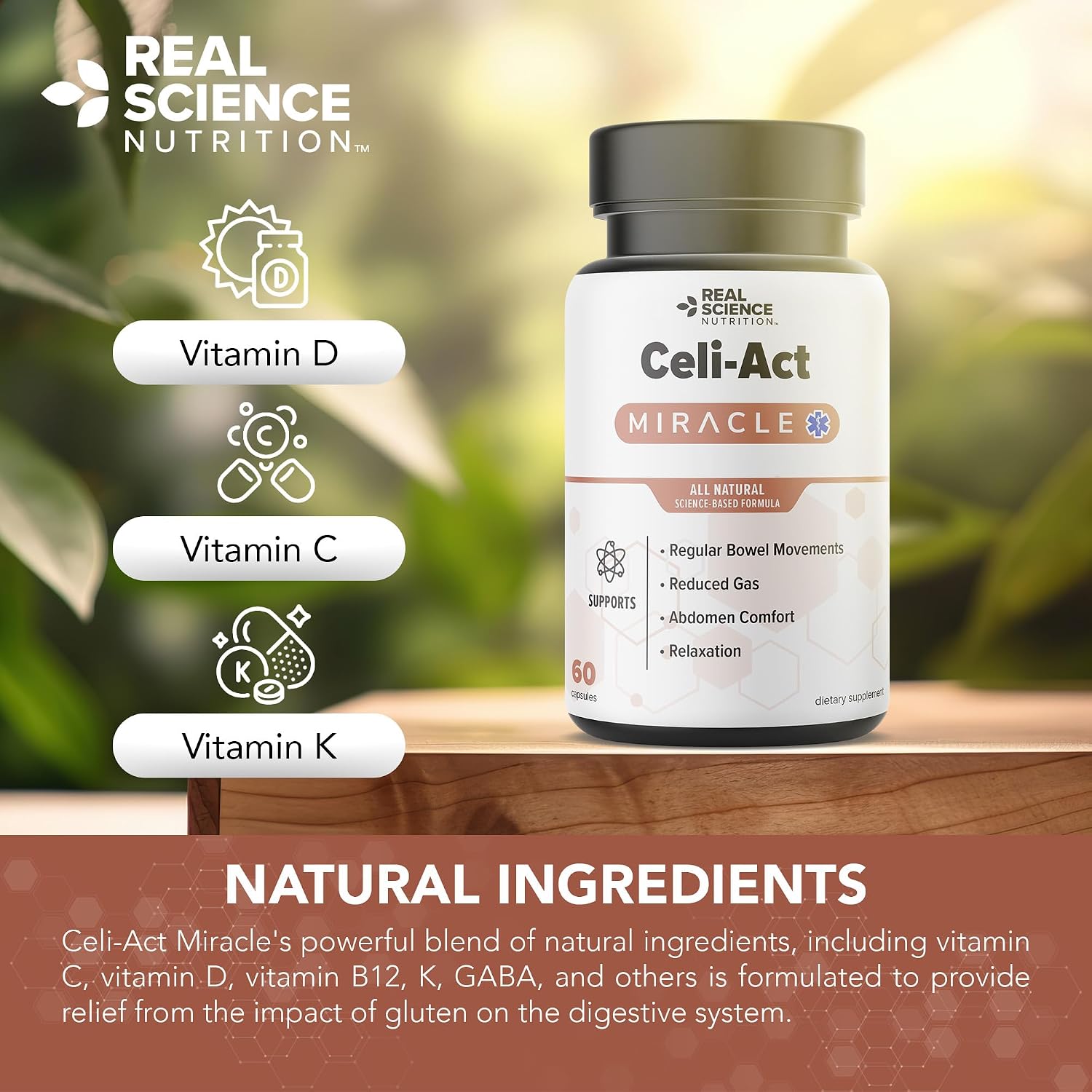 Real Science Celi-Act – Natural Gut Health Supplement for Digestive Support, 60 Capsules - görsel 5