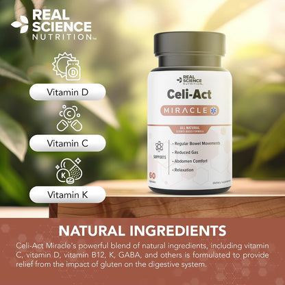 Real Science Celi-Act – Natural Gut Health Supplement for Digestive Support, 60 Capsules