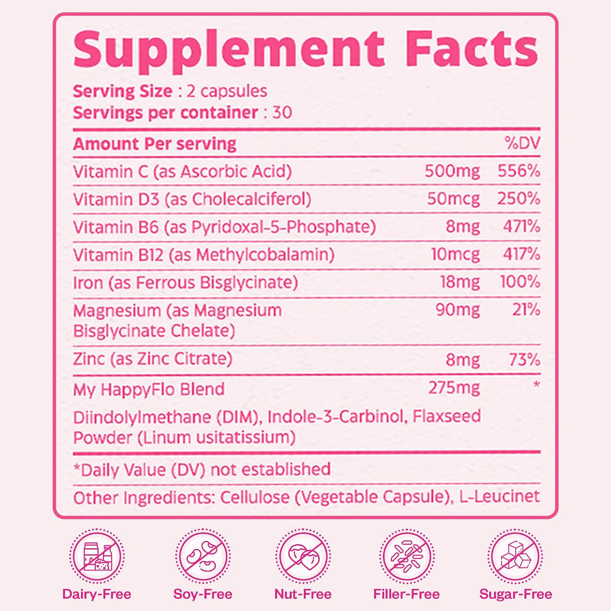 My Happy Flo Period Relief Supplement – Cramp Relief, Heavy Periods & Irregular Period Support, Bloating & Fibroid, Plant-Based PMS & Hormone Support | 60 Caps - görsel 4