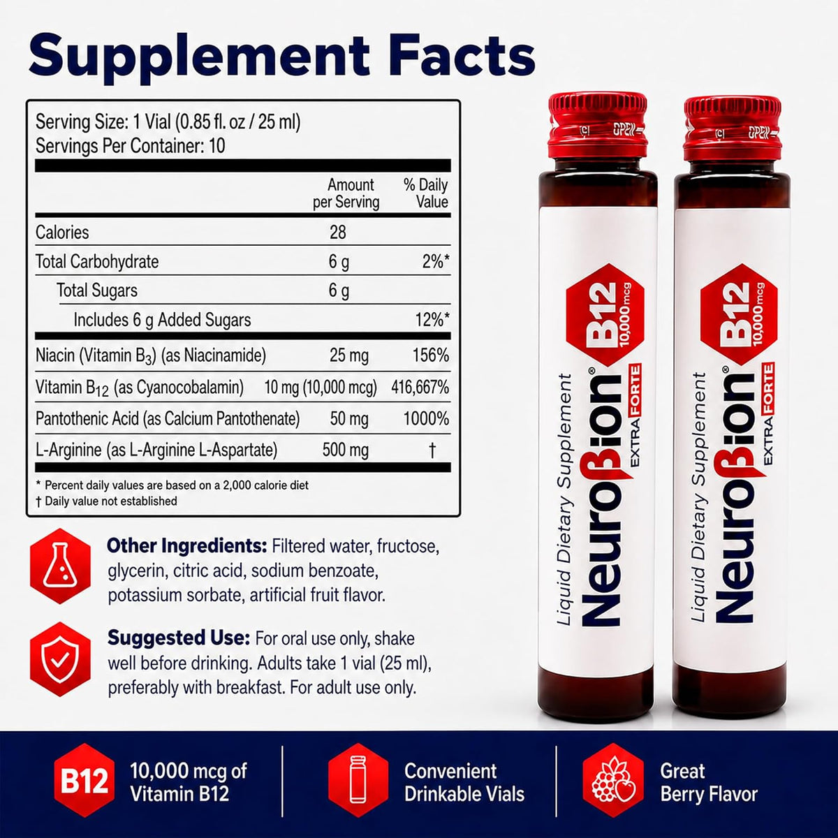 Neurobion Extra Forte B12 10,000 mcg Liquid Food Supplement - görsel 2