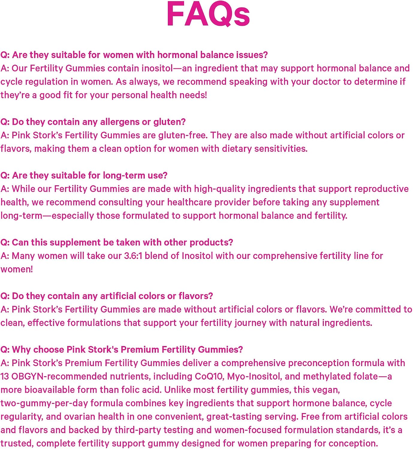Pink Stork Fertility Gummies for Women – 60 Gummies | OBGYN-Formulated with CoQ10, Myo-Inositol & Methylated Folate - görsel 9