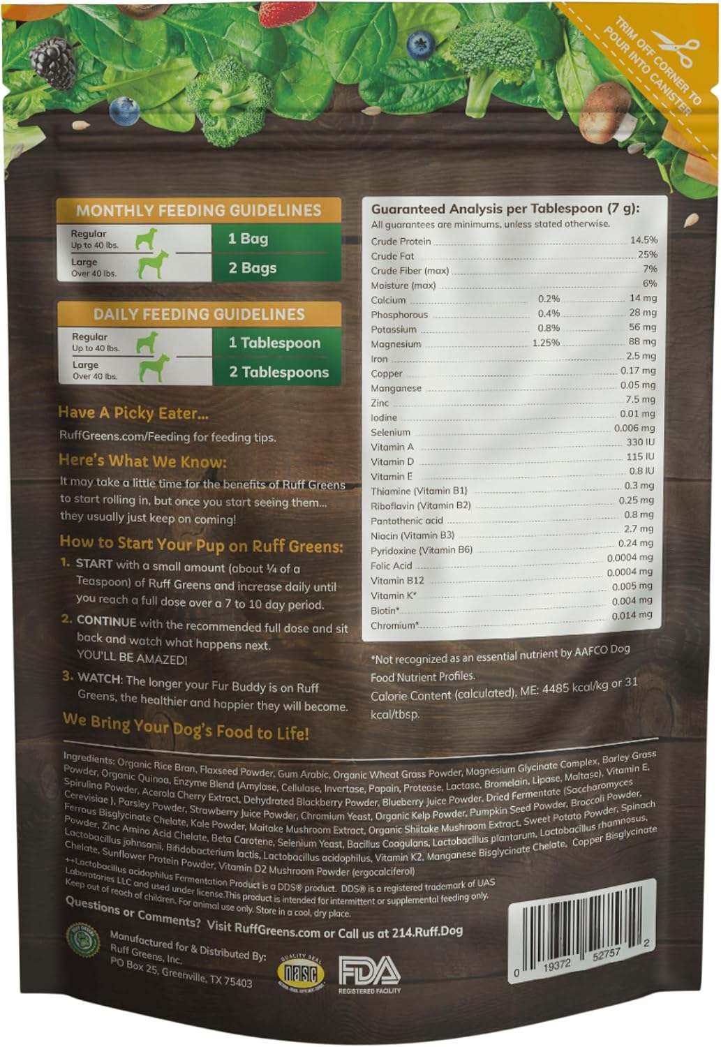 Ruff Greens VitaSmart Dog Food Topper Powder – Blueberry and pumpkin – offer fibre and phytonutrients – Image 2