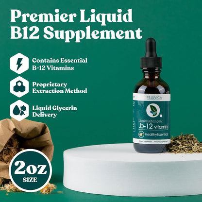 Rejuvica Health Active B-12 Liquid Supplement – 3000µg, Fast-Absorbing, Great Flavour