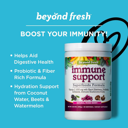 Beyond Fresh Immune Support, Superfoods Formula, Potent Antioxidants, Natural Mixed Berry Flavour, 240g