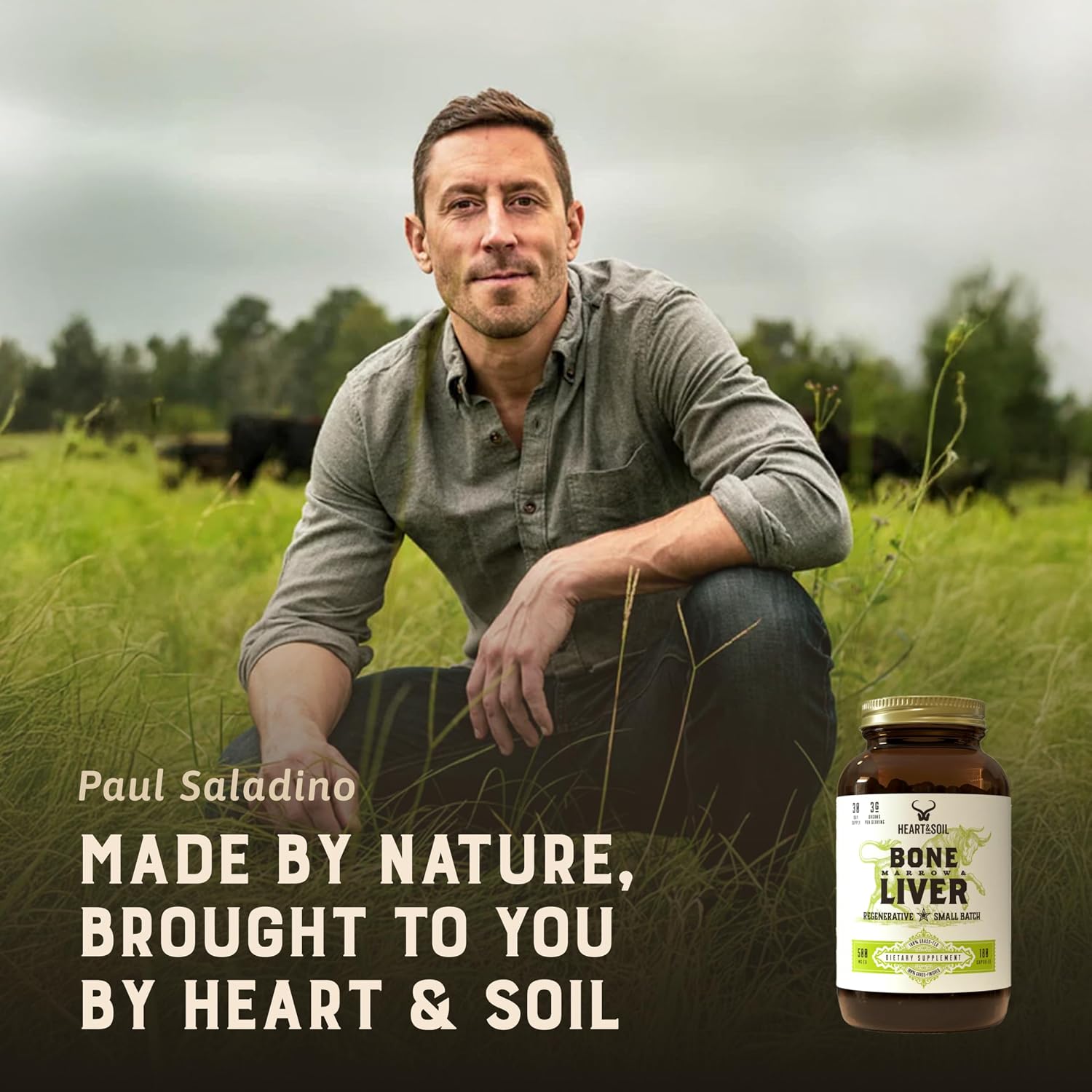 Heart & Soil 100% Grass Fed Bone Marrow & Beef Liver Supplement – 180 Capsules - görsel 4