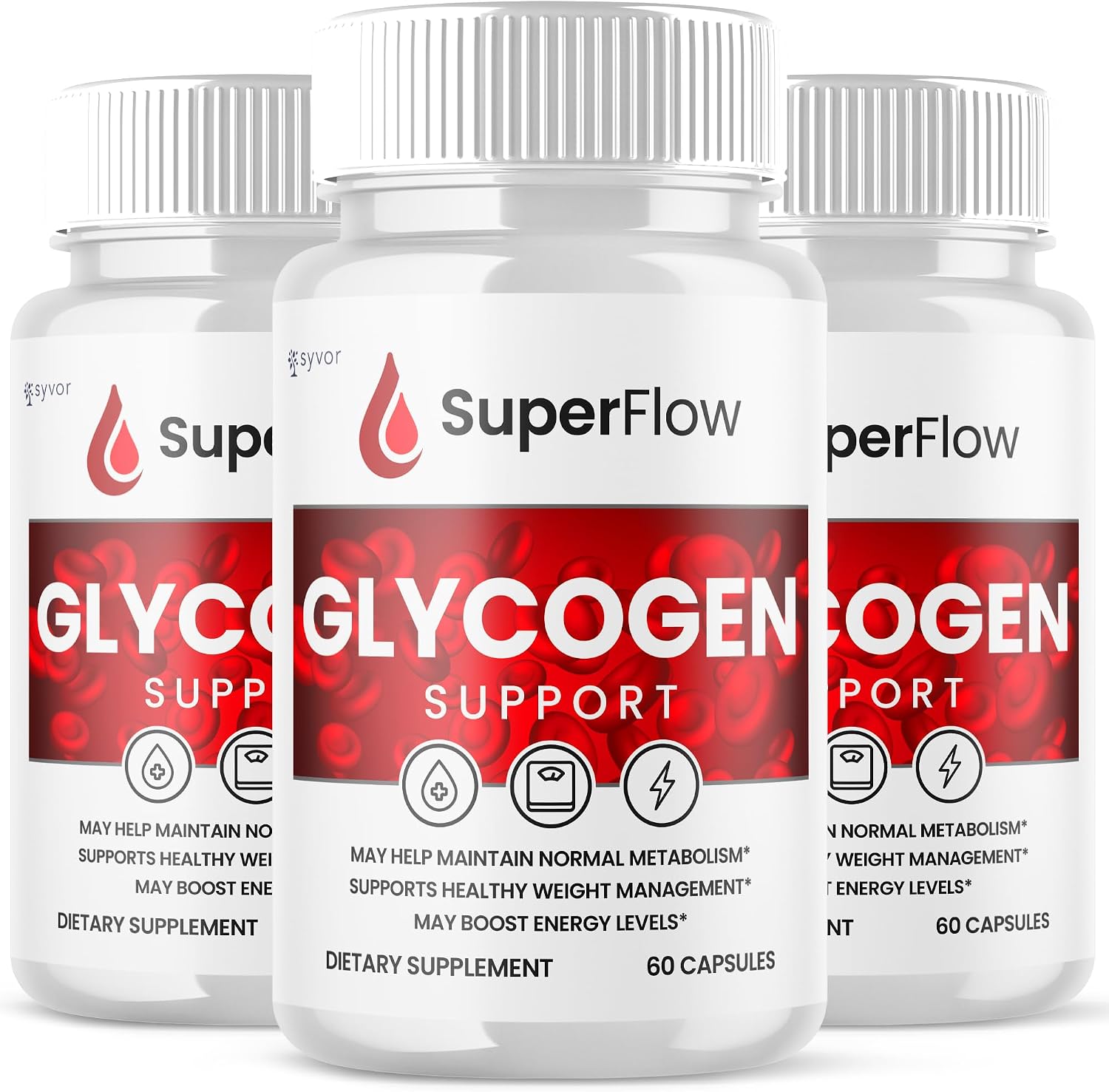 Super Flow Glycogen Support - Official SuperFlow Advanced Formula Glyco Optimiser Capsules (3 Pack, 180 Capsules) - görsel 1
