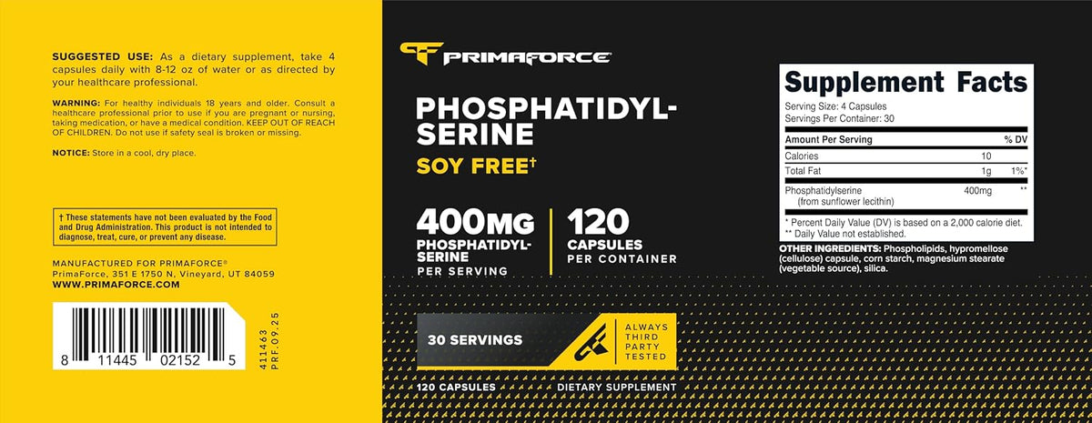 Primaforce Phosphatidyl Serine 400mg, 120 Capsules - görsel 5