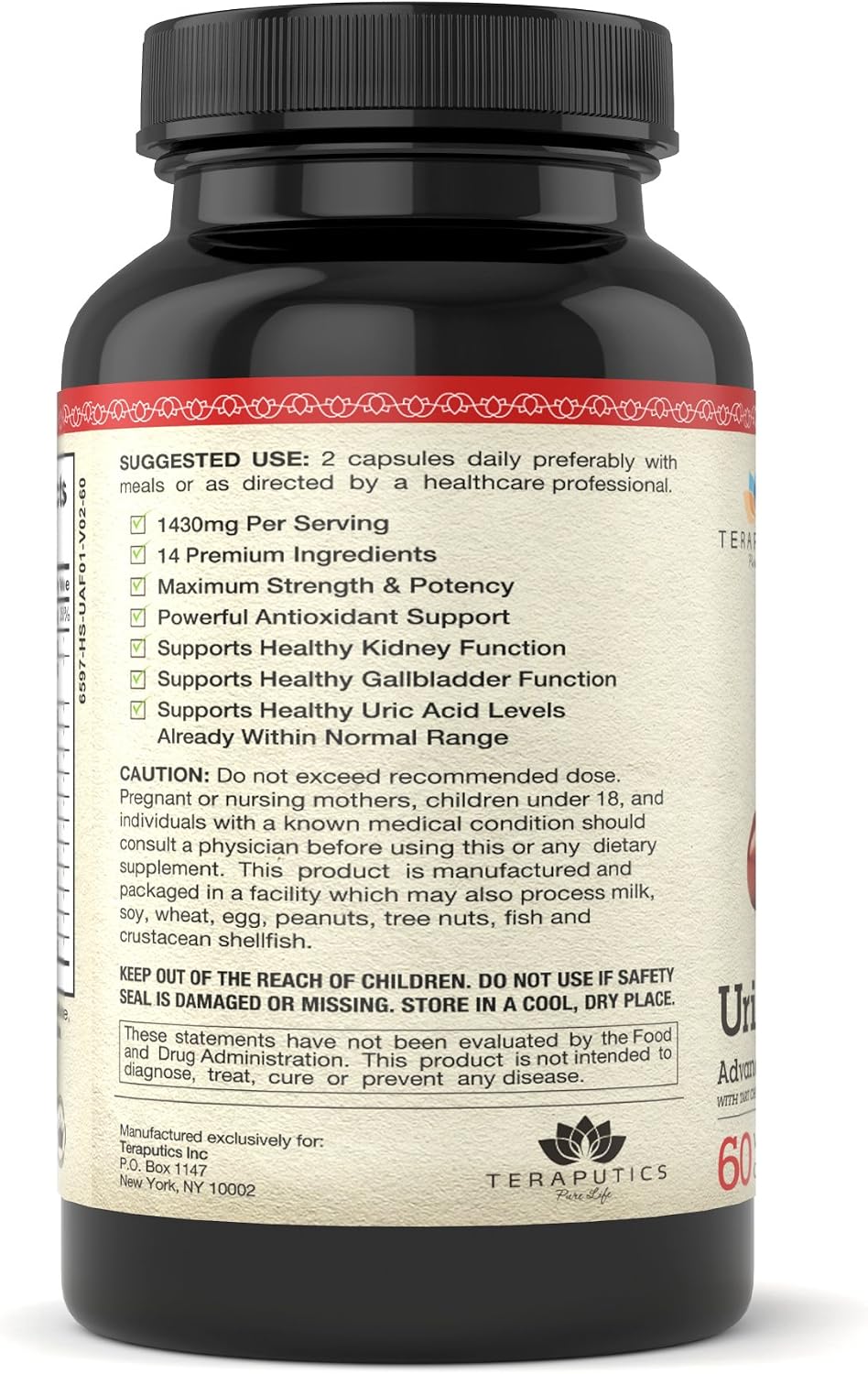 Uric Acid Support Formula | Advanced Uric Acid Cleanse & Kidney Support Supplement - Includes Tart Cherry Concentrate, Celery Seed Extract + 12 More High Potency Ingredients, 60 Vegetable Capsules - görsel 5