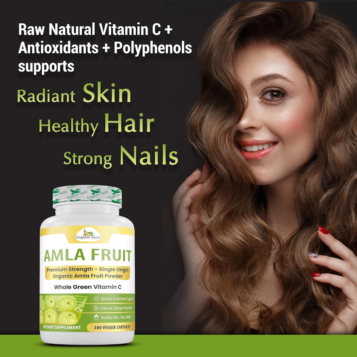 Organic Veda Amla Capsules - 1500mg, 300 Capsules - Natural Vitamin C Supplement - görsel 8