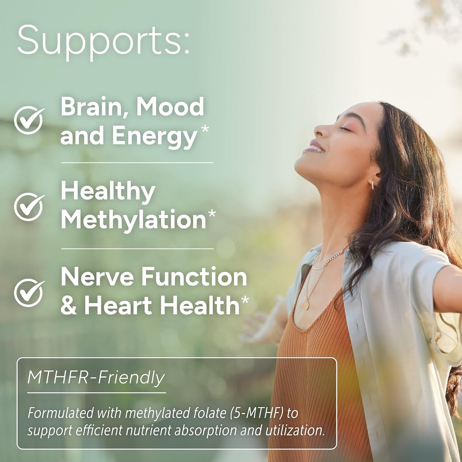 Natural Approach L-Methylfolate 15mg with Methyl B12, D3, NAC & Taurine - 60 Capsules - görsel 2