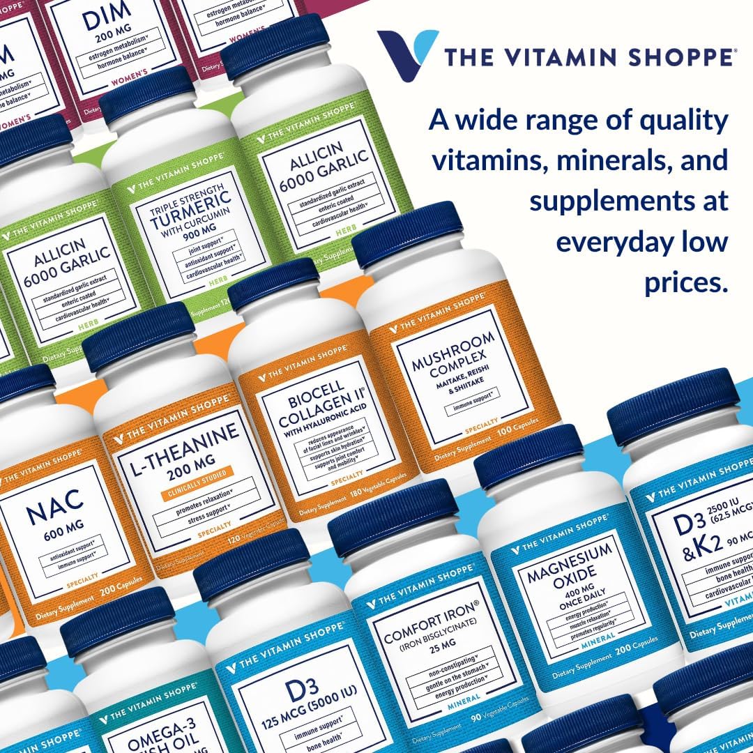 The Vitamin Shoppe Vitamin D3 5000 IU Supplement, Bone, Immune and Cellular Health Support for Men and Women, Gluten-free, Dairy-free, 200 Soft Capsules - görsel 9