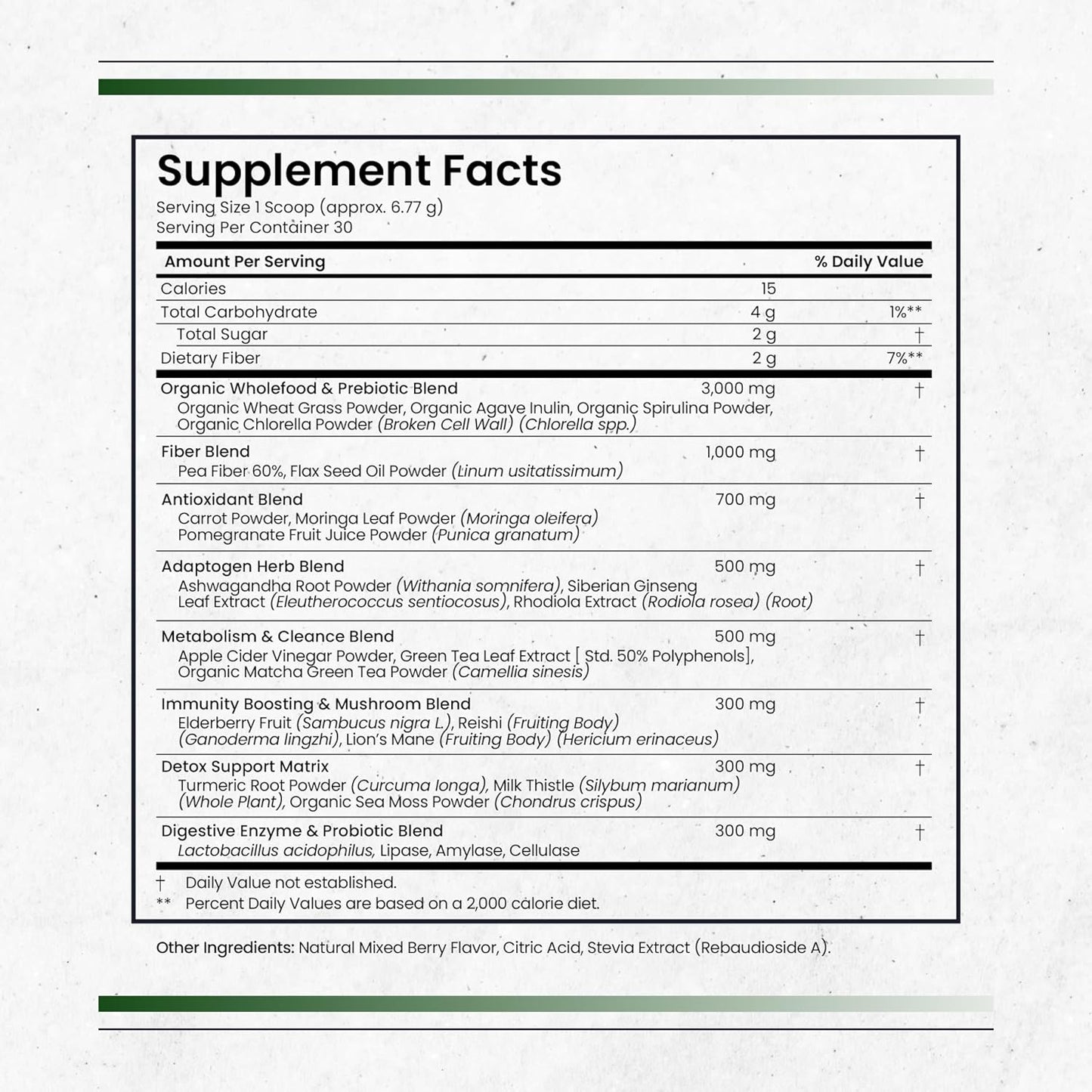 Nature's Pure Blend Super Greens Powder – Organic Greens Superfood Powder, Matcha Flavour, 30 Servings - görsel 2