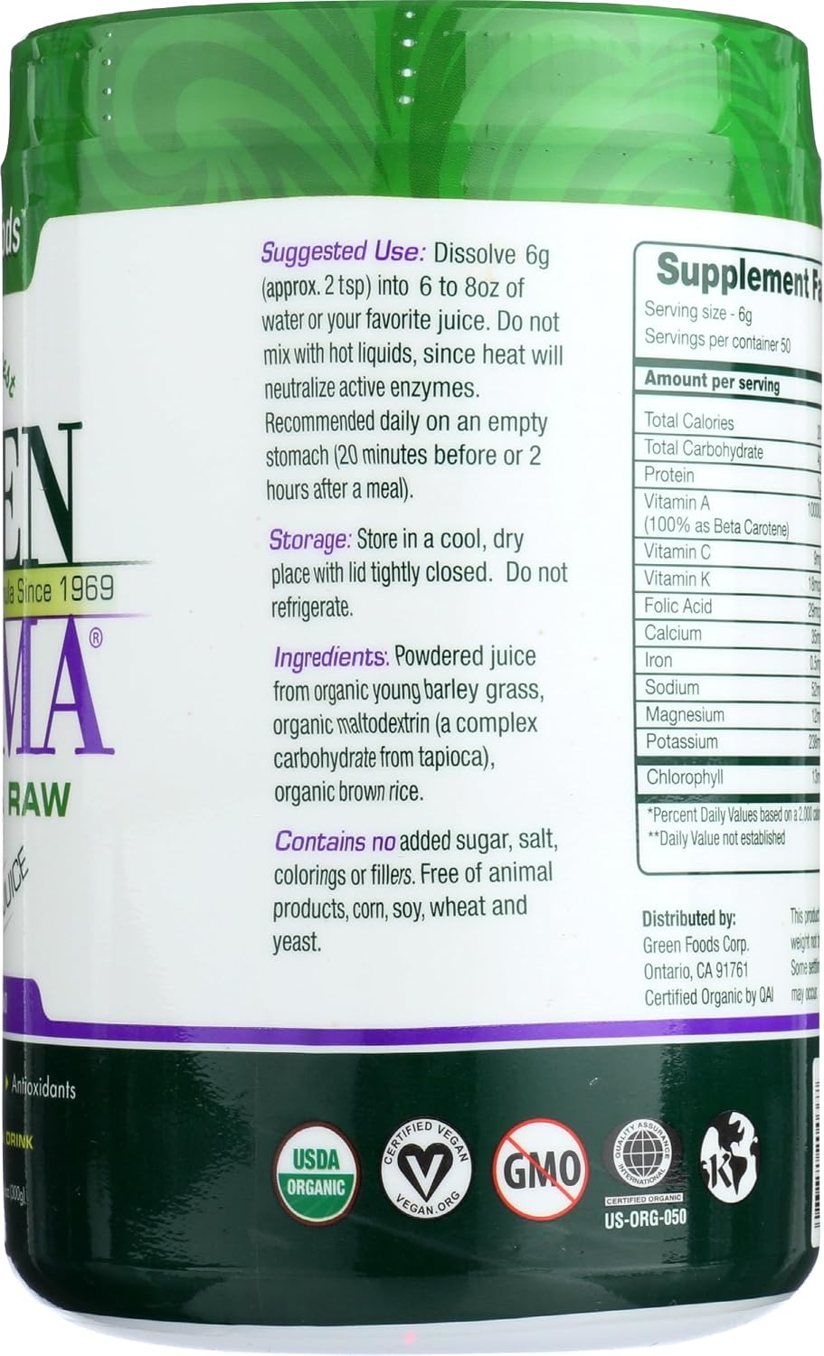 GREEN FOODS Organic Green Magma Economy Size, 300g - görsel 6