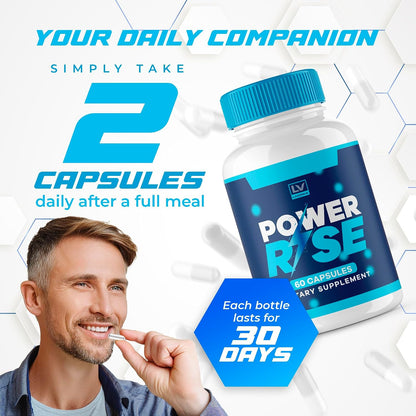 (5 Pack) Power Rise Pills, Power Rise Capsules Advanced Formula, Official Power Rise All Natural Capsulas, Power Rise All-Natural Support Pastillas, Power Rise Pills Reviews, 300 Capsules For 5 Months