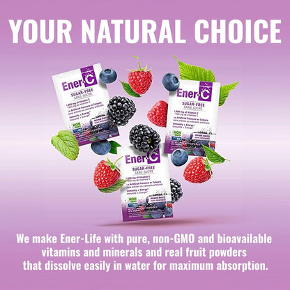 Ener-C Sugar Free Multivitamin Drink Mix, No Sugar - Mixed Berry, 60 Packets