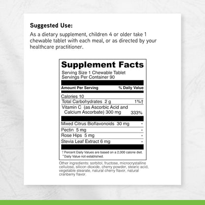 Little DaVinci Chewable Vitamin C for Children – Immune Support, Healthy Skin, Cherry Flavour – 90 Tablets