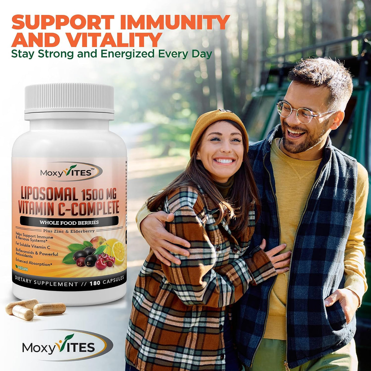 Liposomal Vitamin C with Zinc Capsules - Immune Support, 1500mg per Serving, 180 Veggie Caps (3-Month Supply) - görsel 8