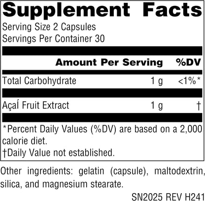Source Naturals Acai Extract, Super Antioxidant from Brazil – 500 mg – 60 Capsules