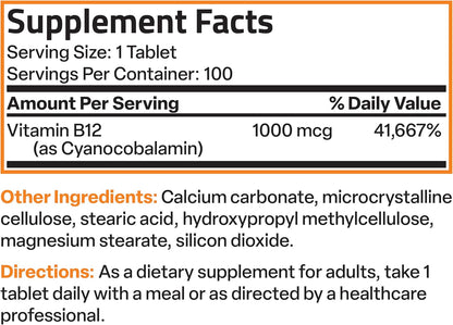 Bronson Vitamin B12 1000 mcg Sustained Release Tablets