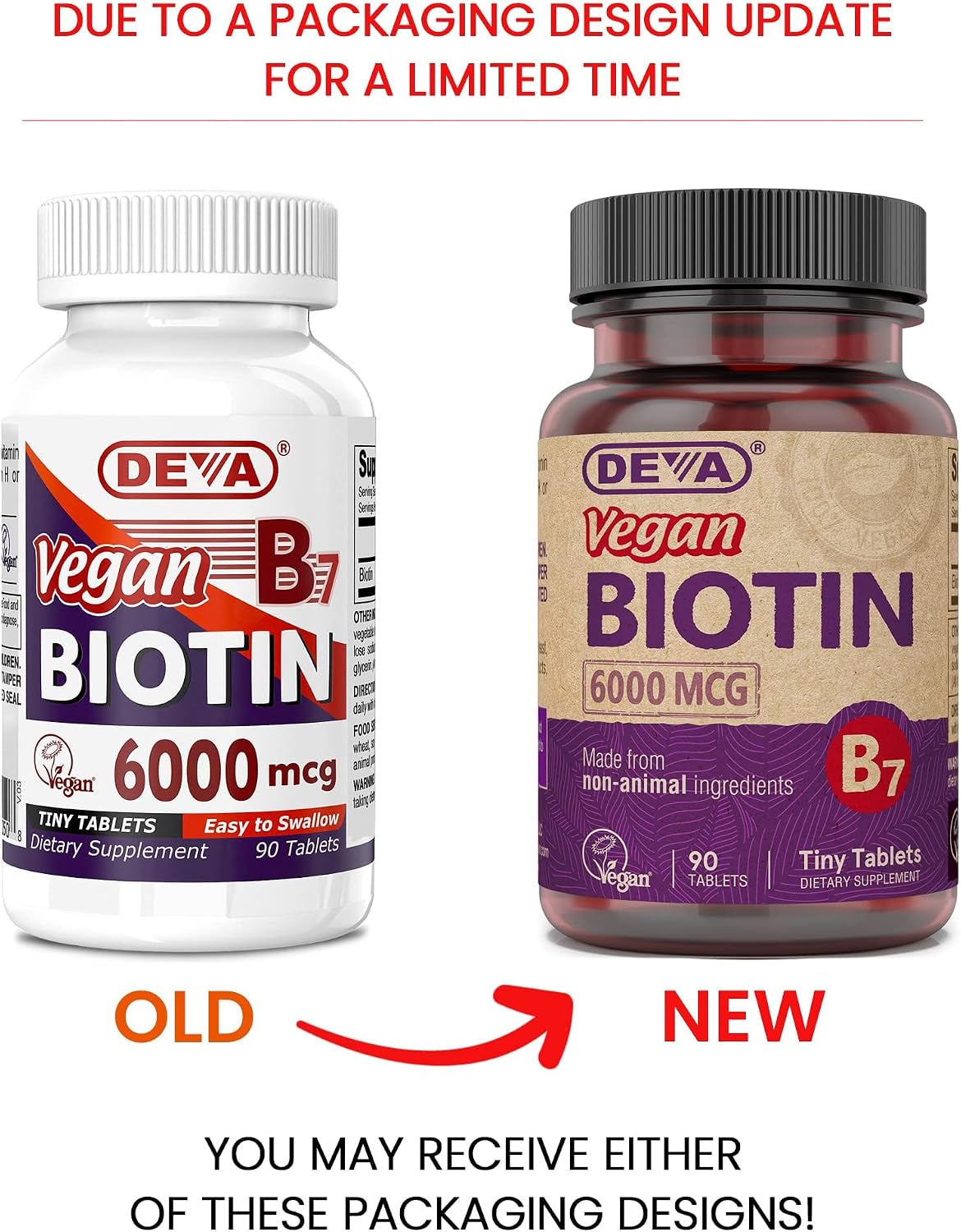 DEVA Vegan Biotin Supplement 6000 mcg – Easy-to-Swallow Tiny Tablets, 90 Count - görsel 2