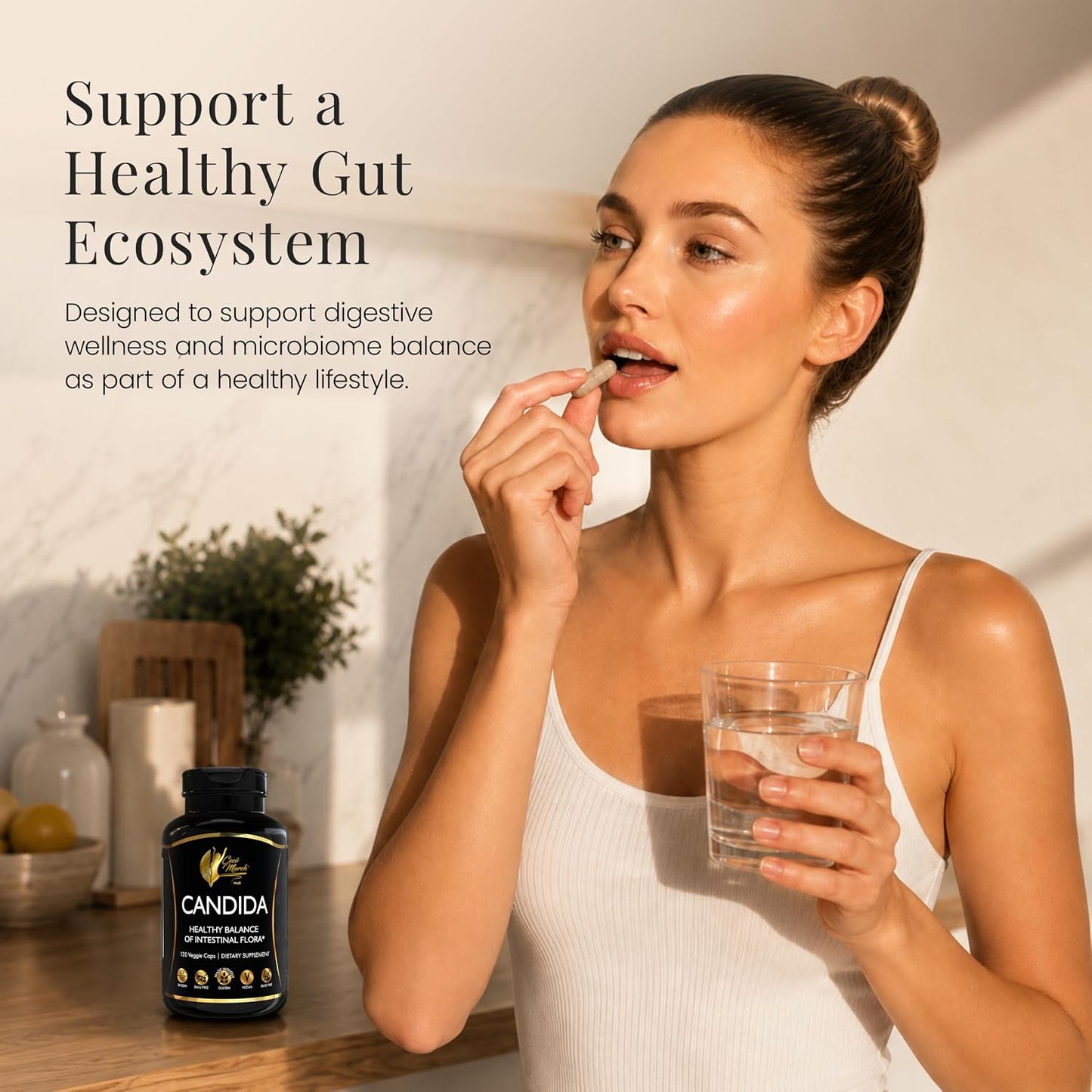 Cocó March N.M.D Candida Cleanse – 30-Day Herbal Detox for Gut Health & Immune Support with Digestive Enzymes – 120 Vegan Capsules - görsel 3