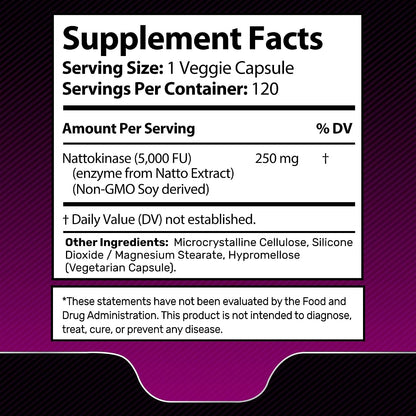 Wellness LabsRx Nattokinase Supplement 5000 FU, 120 Capsules