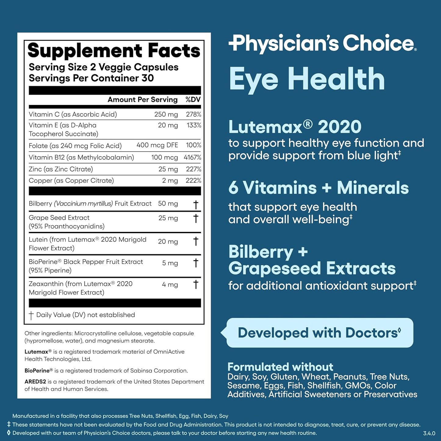 Physician's Choice Eye Health – Lutein, Zeaxanthin and Bilberry Extract - görsel 6