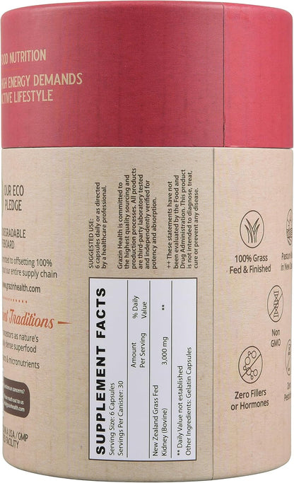 Grass-fed Bovine Kidney Capsules – 3000mg, Whole Food, New Zealand
