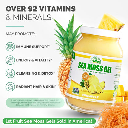 Wildcrafted Irish Sea Moss Gel – Pineapple Flavour – 1 Jar