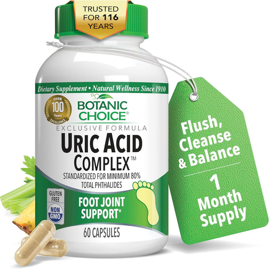 Botanic Choice Uric Acid Complex - Celery Seed & Bromelain Food Supplement, 60 Capsules