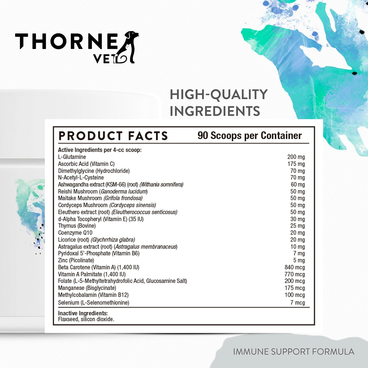 ThorneVET Immune Support Formula Powder – Immune Support for Dogs & Cats, 90 Scoops - görsel 3