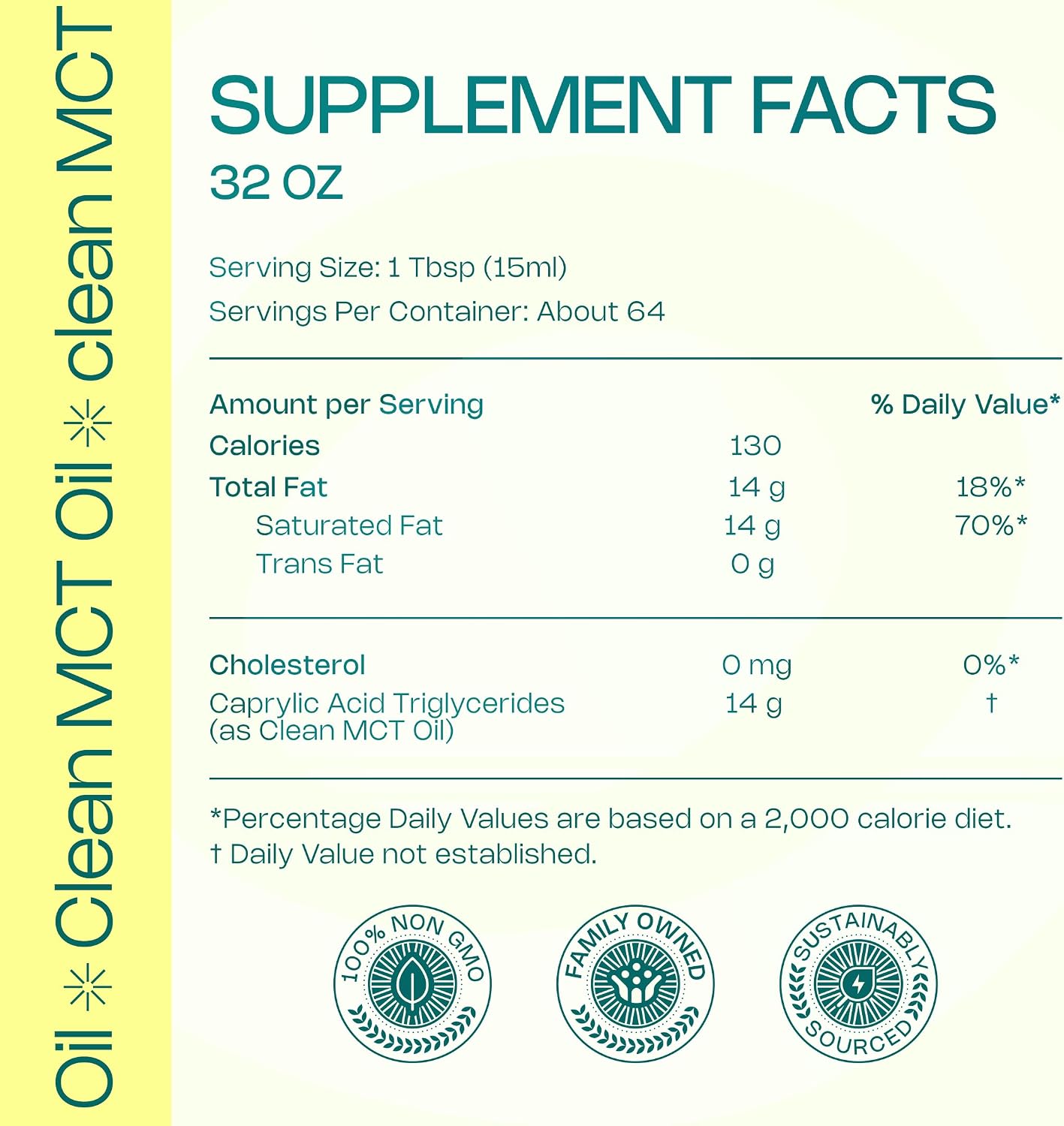 LevelUp C8 MCT Oil - 100% Pure Caprylic Acid from Coconut, Non-GMO, 946 ml - görsel 2