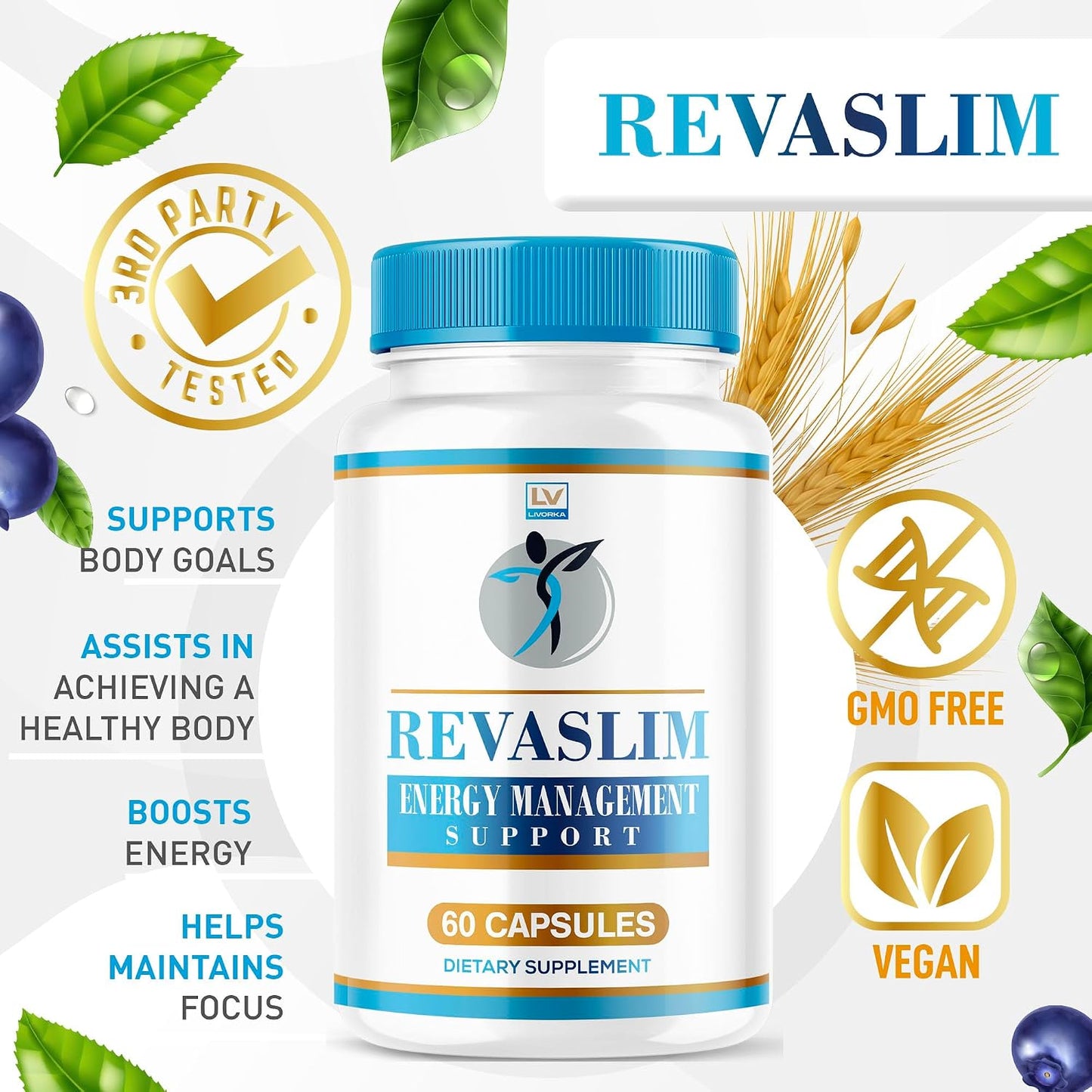 Revaslim Advanced Formula Capsules, All-Natural, 120 Capsules (2-Pack) - görsel 2
