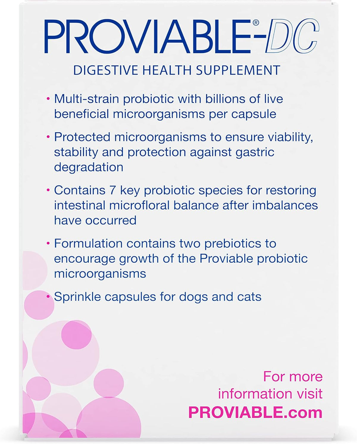 Nutramax Proviable Probiotics for Dogs and Cats – Daily Digestive Health Supplement, 30 Capsules - görsel 4