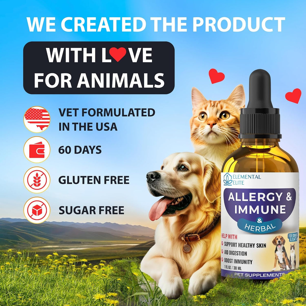 Allergy Relief Drops for Dogs & Cats – Natural Anti-Itch Support Supplement - görsel 7