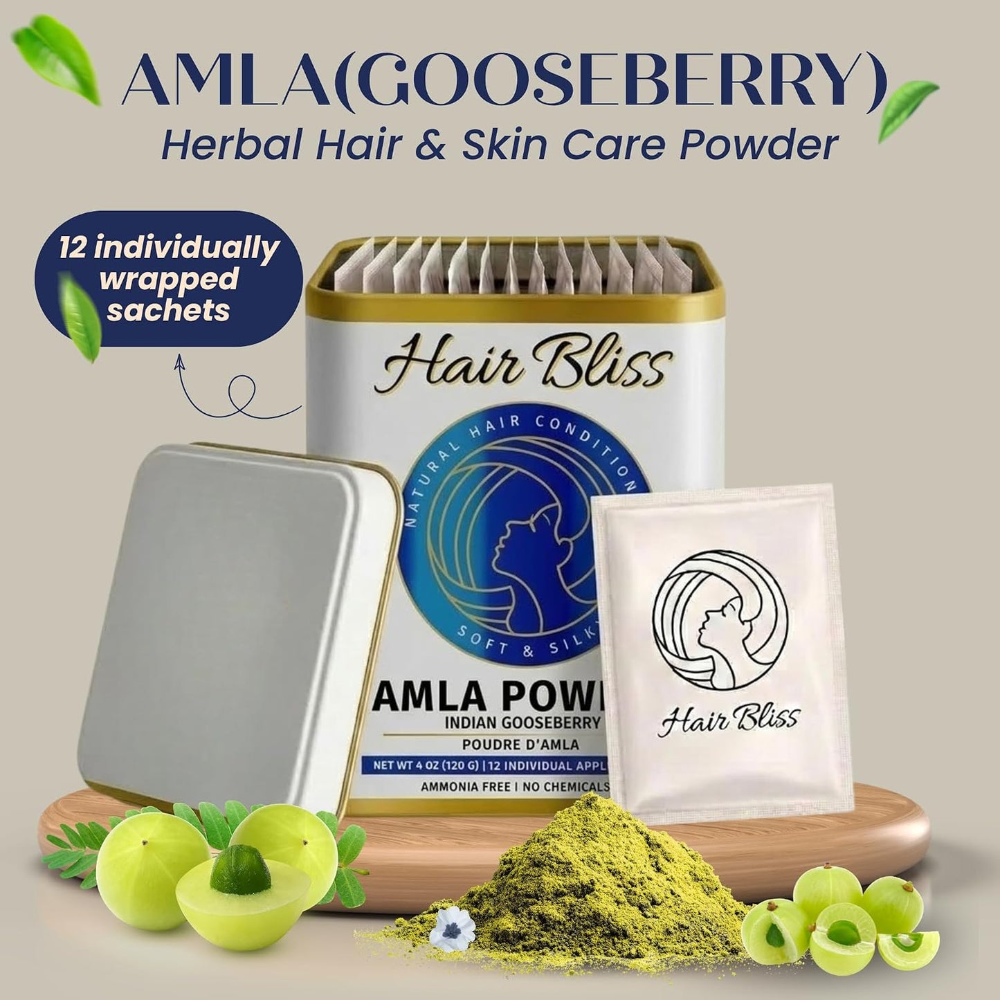 Pride Of India - Indian Amla (Amalaki) Gooseberry Berry Herbal Hair & Skin Care Powder, 8oz - görsel 3