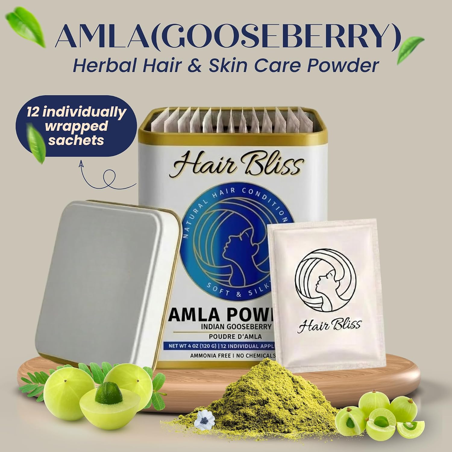 Pride Of India - Indian Amla (Amalaki) Gooseberry Berry Herbal Hair & Skin Care Powder, 8oz - görsel 3